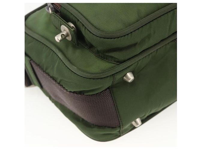 PRADA Schultertasche Nylon Green Silver - Ansicht 14
