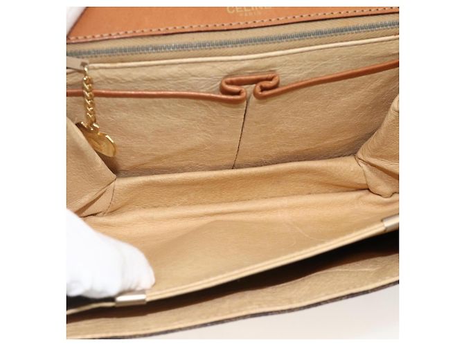 Céline CELINE Sac à épaule en toile Macadam PVC Cuir Marron Or - vue 10