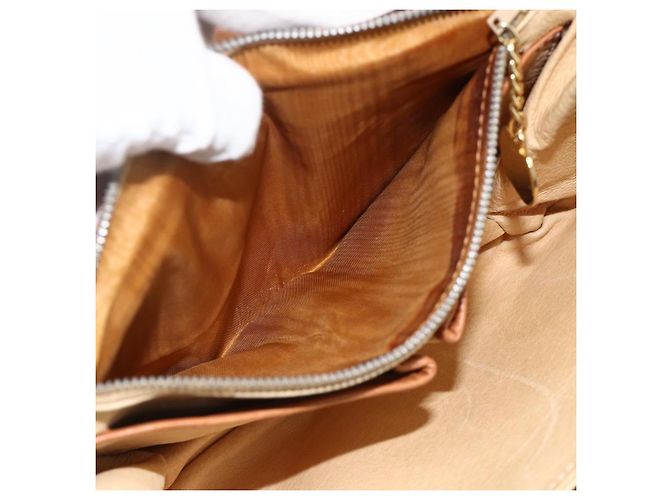 Céline CELINE Sac à épaule en toile Macadam PVC Cuir Marron Or - vue 11