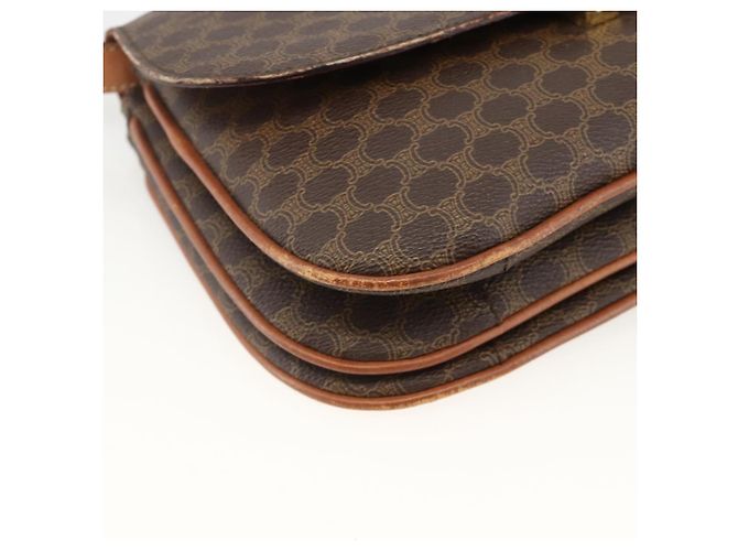 Céline CELINE Sac à épaule en toile Macadam PVC Cuir Marron Or - vue 15