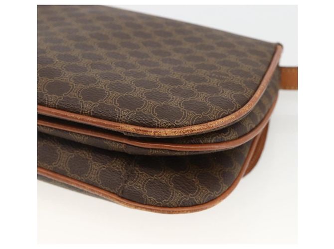 Céline CELINE Sac à épaule en toile Macadam PVC Cuir Marron Or - vue 16