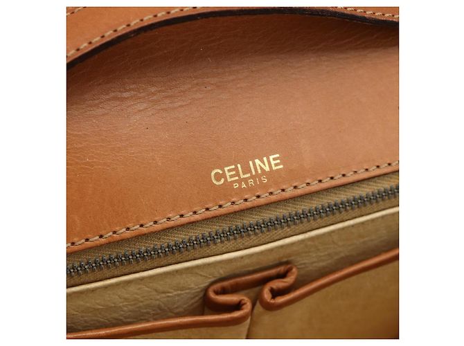 Céline CELINE Sac à épaule en toile Macadam PVC Cuir Marron Or - vue 19