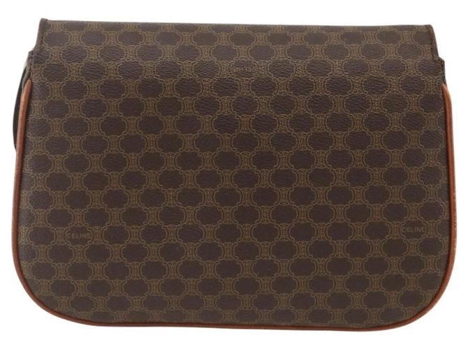 Céline CELINE Sac à épaule en toile Macadam PVC Cuir Marron Or - vue 2