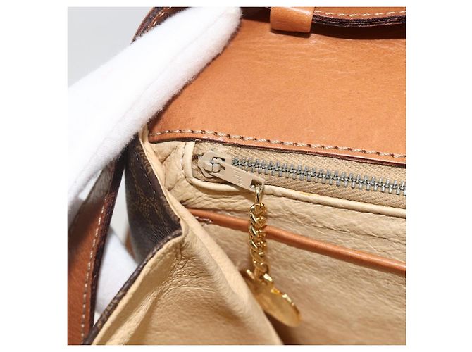 Céline CELINE Sac à épaule en toile Macadam PVC Cuir Marron Or - vue 22