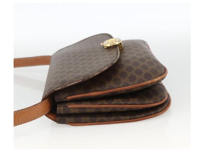 Céline CELINE Sac à épaule en toile Macadam PVC Cuir Marron Or - vue 3