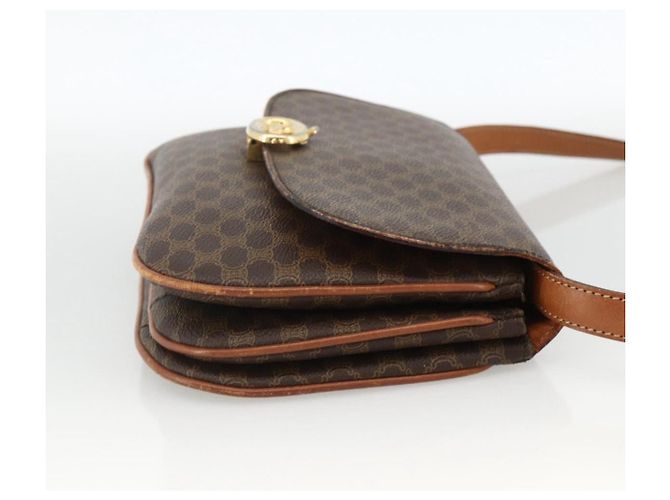 Céline CELINE Sac à épaule en toile Macadam PVC Cuir Marron Or - vue 4