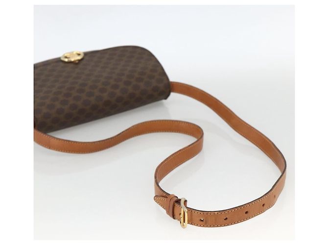 Céline CELINE Sac à épaule en toile Macadam PVC Cuir Marron Or - vue 7
