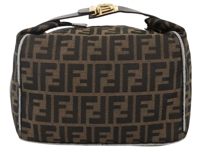 FENDI Zucca Canvas Hand Bag Brown Black - vista 13