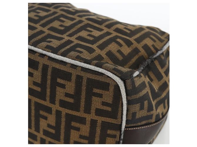 FENDI Zucca Canvas Hand Bag Brown Black - vista 14