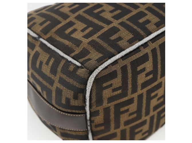 FENDI Zucca Canvas Hand Bag Brown Black - vista 17