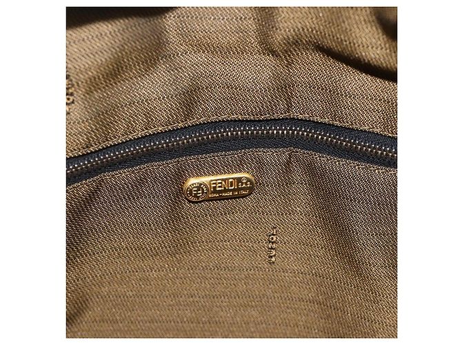 FENDI Zucca Canvas Hand Bag Brown Black - vista 19