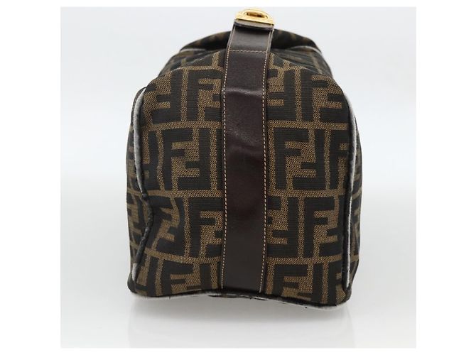 FENDI Zucca Canvas Hand Bag Brown Black - vista 3
