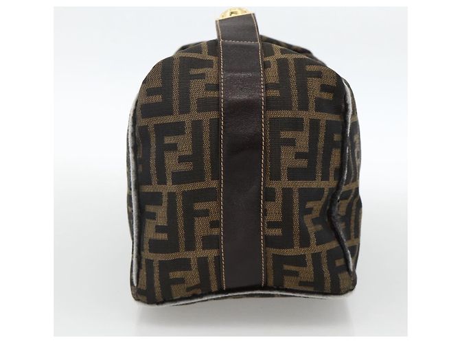 FENDI Zucca Canvas Hand Bag Brown Black - vista 4