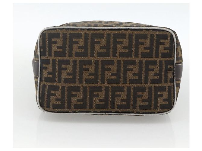 FENDI Zucca Canvas Hand Bag Brown Black - vista 5