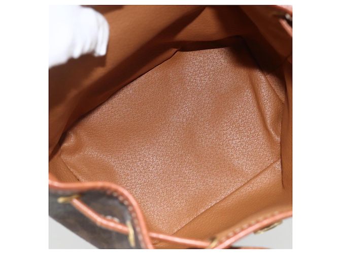 Céline CELINE Macadam Canvas Backpack PVC Leather Brown Gold - vista 11