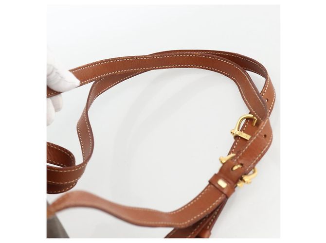Céline CELINE Macadam Canvas Backpack PVC Leather Brown Gold - vista 14