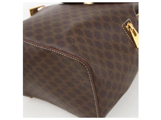 Céline CELINE Macadam Canvas Backpack PVC Leather Brown Gold - vista 15