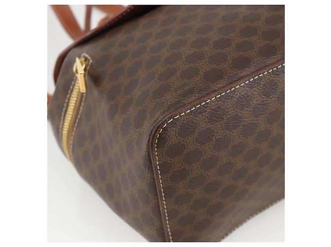 Céline CELINE Macadam Canvas Backpack PVC Leather Brown Gold - vista 16