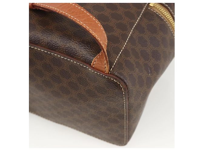 Céline CELINE Macadam Canvas Backpack PVC Leather Brown Gold - vista 17