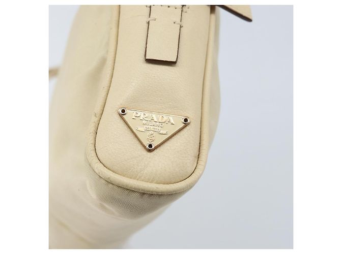 PRADA Hand Bag Nylon Beige Gold - vista 14