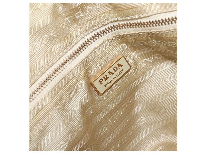 PRADA Hand Bag Nylon Beige Gold - vista 16