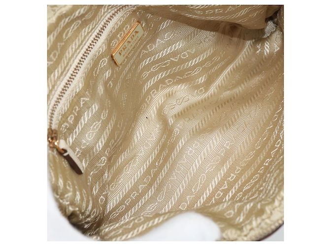 PRADA Hand Bag Nylon Beige Gold - vista 18