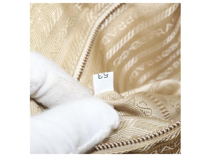 PRADA Hand Bag Nylon Beige Gold - vista 23
