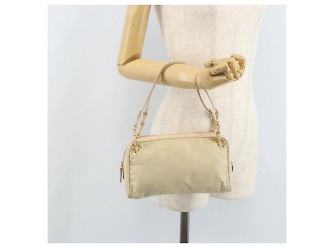 PRADA Hand Bag Nylon Beige Gold - vista 25