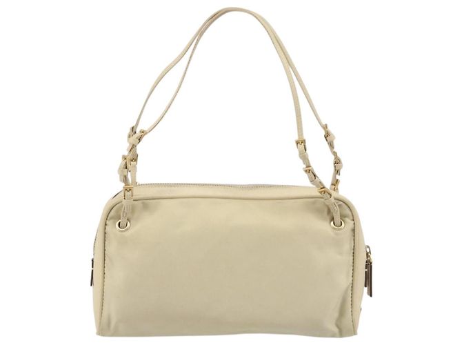 PRADA Hand Bag Nylon Beige Gold - vista 3
