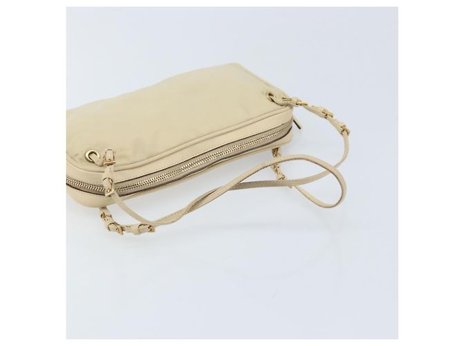 PRADA Hand Bag Nylon Beige Gold - vista 7