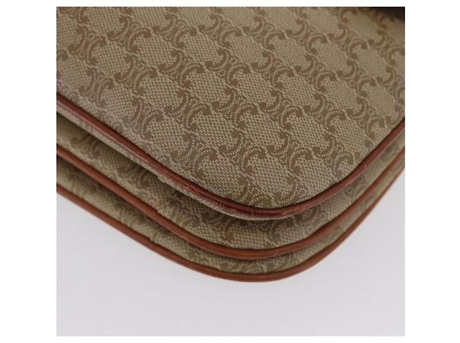 Céline CELINE Sac à épaule en toile Macadam PVC Beige Gold - vue 15