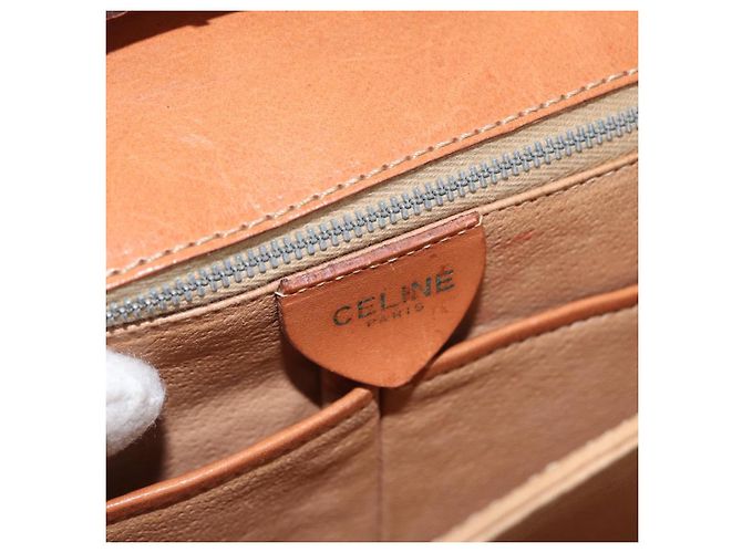 Céline CELINE Sac à épaule en toile Macadam PVC Beige Gold - vue 19