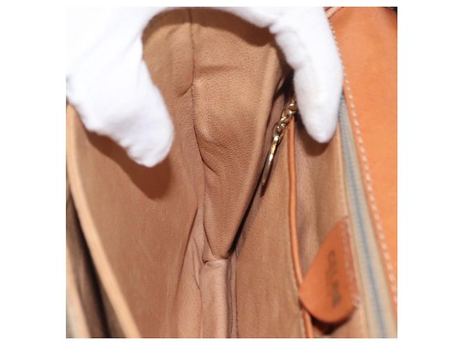 Céline CELINE Sac à épaule en toile Macadam PVC Beige Gold - vue 21