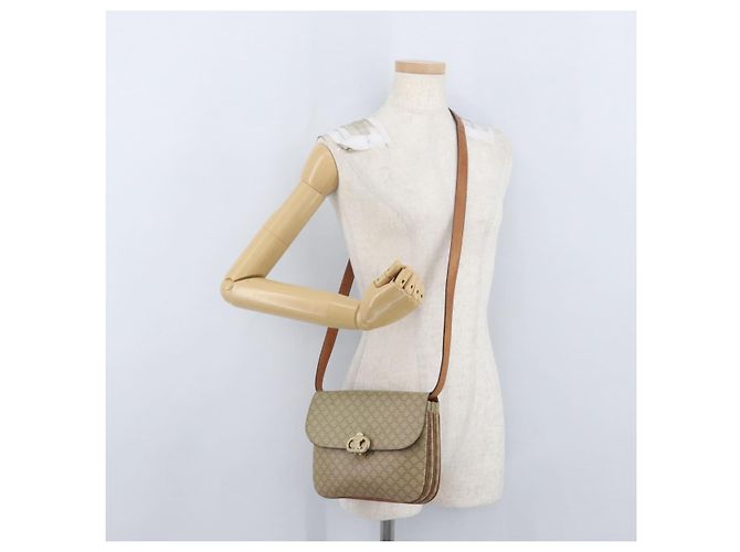 Céline CELINE Sac à épaule en toile Macadam PVC Beige Gold - vue 24