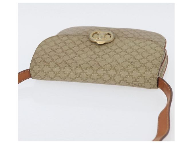 Céline CELINE Sac à épaule en toile Macadam PVC Beige Gold - vue 6