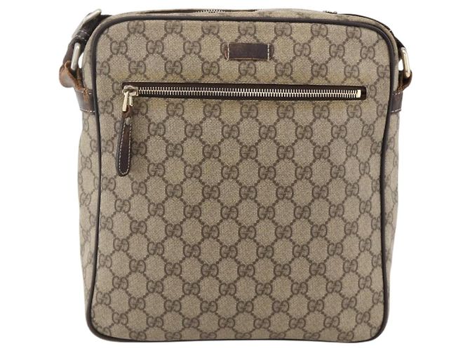 GUCCI GG Supreme Shoulder Bag PVC Beige Gold 201448 - view 13