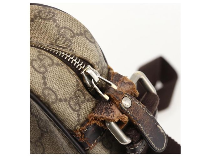 GUCCI GG Supreme Shoulder Bag PVC Beige Gold 201448 - view 19