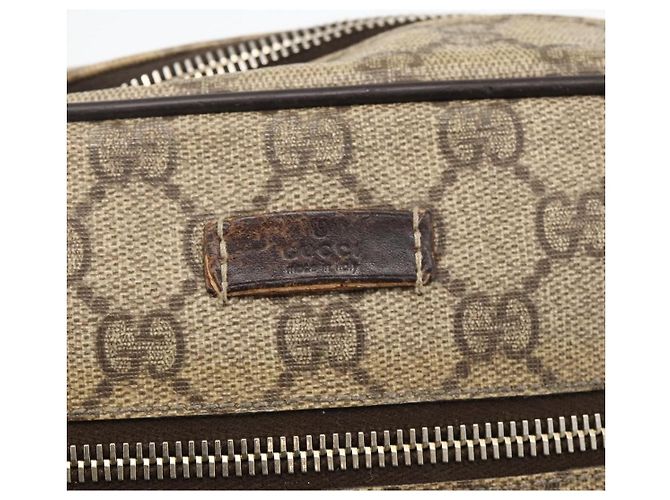 GUCCI GG Supreme Shoulder Bag PVC Beige Gold 201448 - view 20