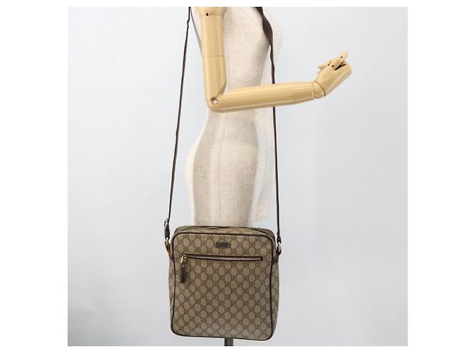 GUCCI GG Supreme Shoulder Bag PVC Beige Gold 201448 - view 26