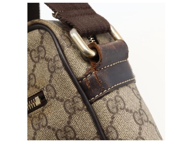 GUCCI GG Supreme Shoulder Bag PVC Beige Gold 201448 - view 7