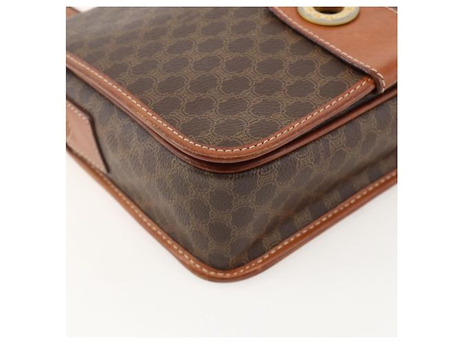 Céline CELINE Macadam Canvas Circle Shoulder Bag PVC Leather Brown Gold - vista 15