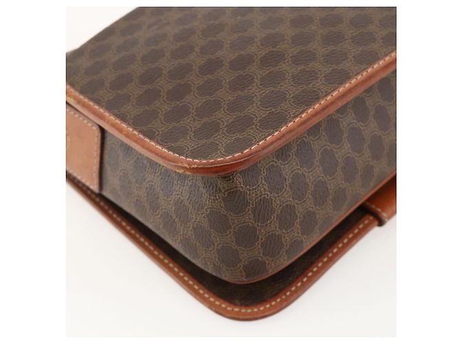 Céline CELINE Macadam Canvas Circle Shoulder Bag PVC Leather Brown Gold - vista 17