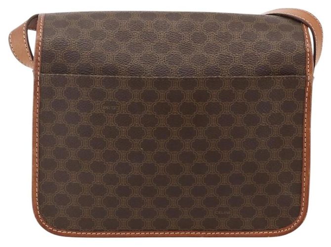 Céline CELINE Macadam Canvas Circle Shoulder Bag PVC Leather Brown Gold - vista 2