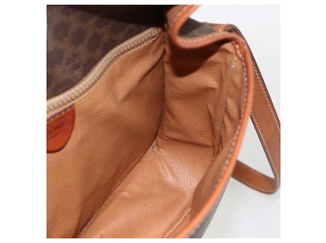 Céline CELINE Macadam Canvas Circle Shoulder Bag PVC Leather Brown Gold - vista 21