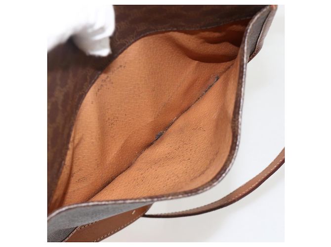 Céline CELINE Macadam Canvas Circle Shoulder Bag PVC Leather Brown Gold - vista 24
