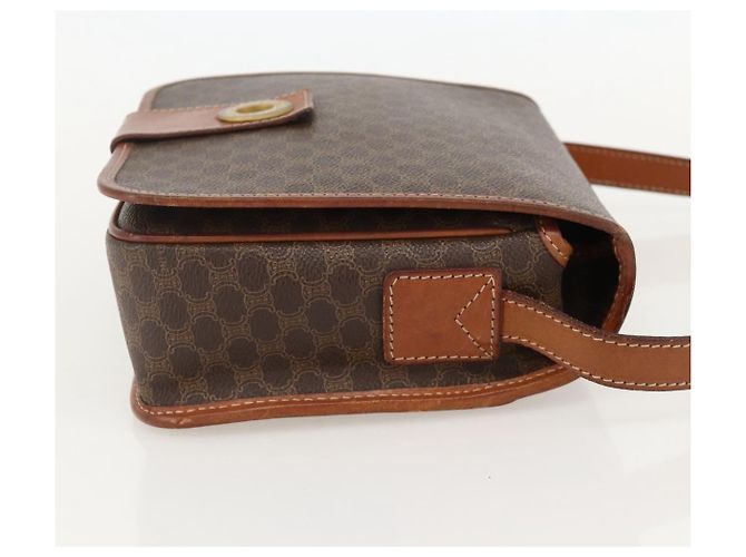 Céline CELINE Macadam Canvas Circle Shoulder Bag PVC Leather Brown Gold - vista 4