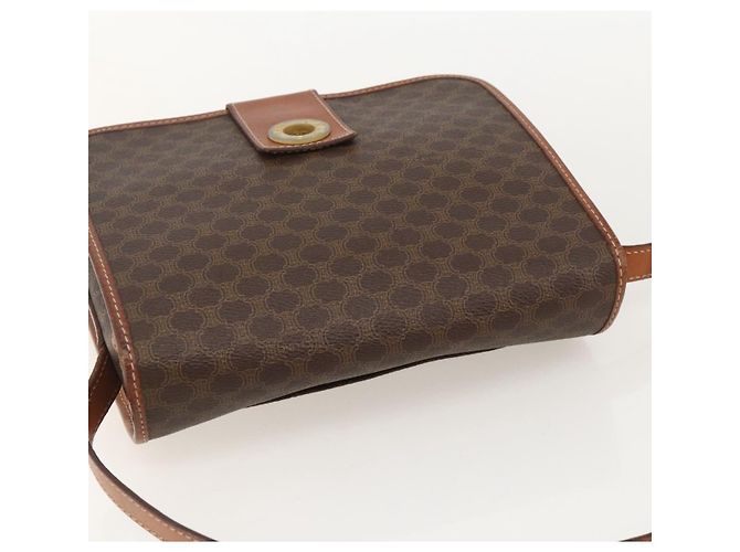 Céline CELINE Macadam Canvas Circle Shoulder Bag PVC Leather Brown Gold - vista 6
