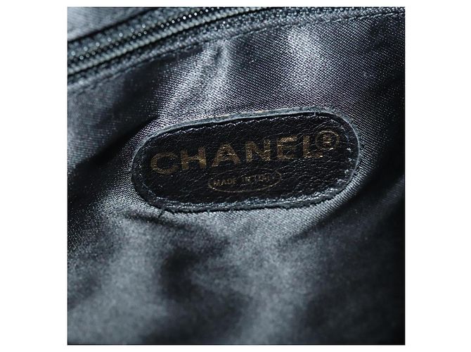 CHANEL Chain Tote Bag Patent Leather Black Gold CC - vista 10