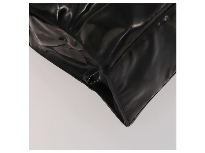 CHANEL Chain Tote Bag Patent Leather Black Gold CC - vista 14