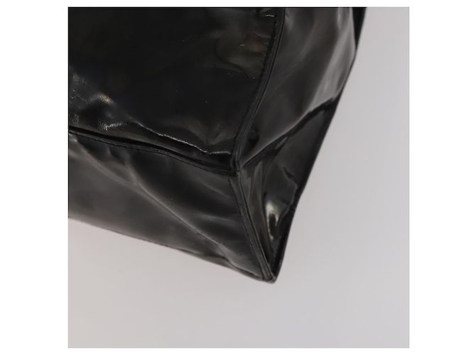 CHANEL Chain Tote Bag Patent Leather Black Gold CC - vista 9